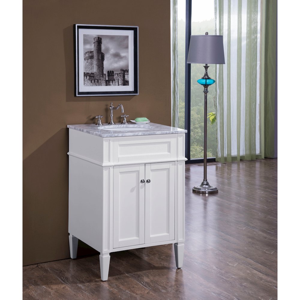 24 In. Single Bathroom Vanity Set In White