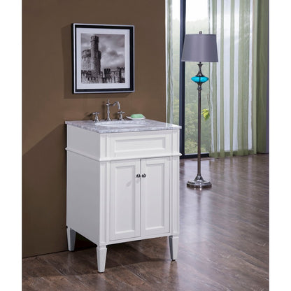 24 In. Single Bathroom Vanity Set In White
