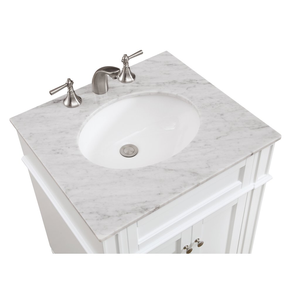 24 In. Single Bathroom Vanity Set In White