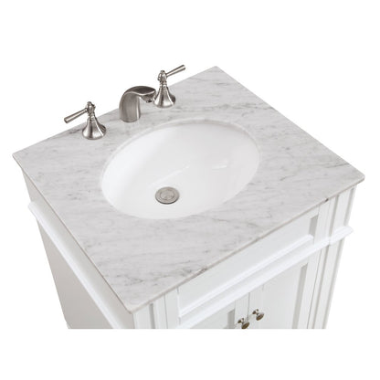 24 In. Single Bathroom Vanity Set In White