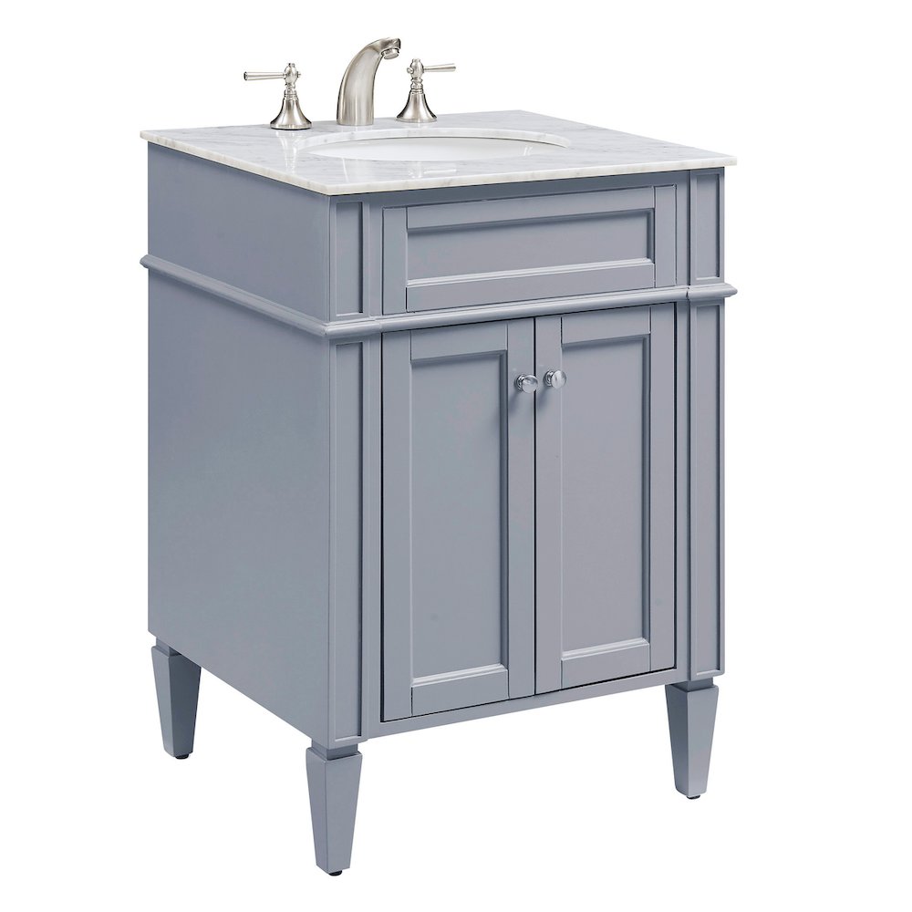 24 In. Single Bathroom Vanity Set In Grey