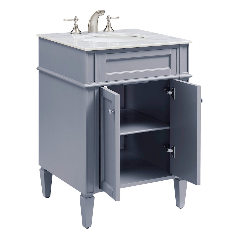 24 In. Single Bathroom Vanity Set In Grey