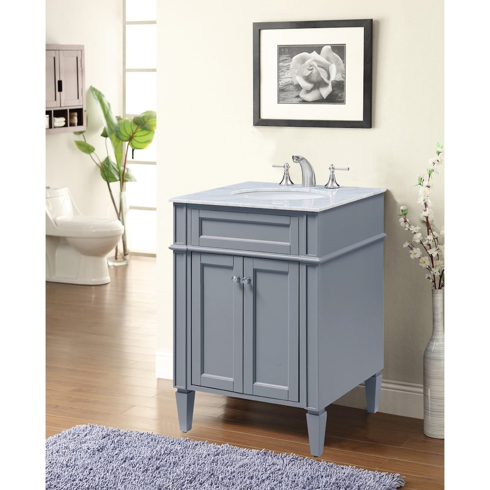 24 In. Single Bathroom Vanity Set In Grey