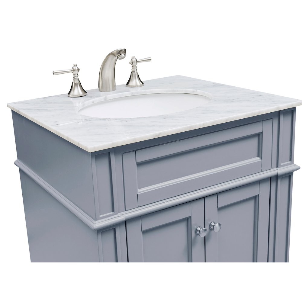 24 In. Single Bathroom Vanity Set In Grey