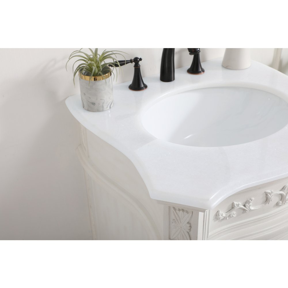 24 inch Single Bathroom vanity in antique white