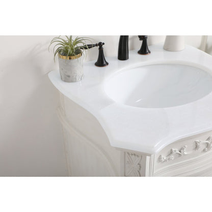 24 inch Single Bathroom vanity in antique white