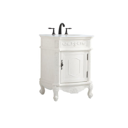 24 inch Single Bathroom vanity in antique white