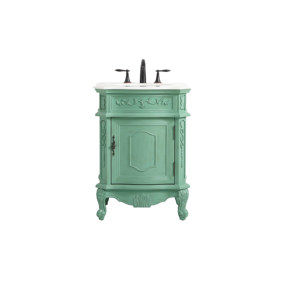 24 inch Single Bathroom vanity in vintage mint
