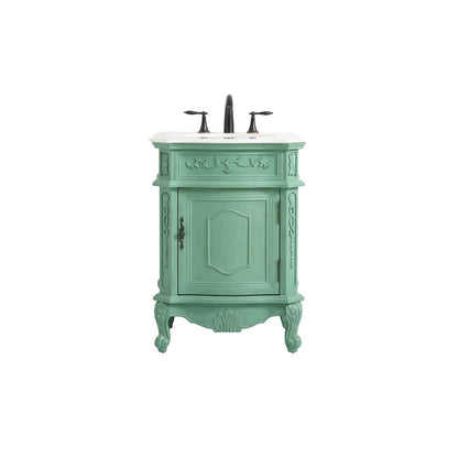 24 inch Single Bathroom vanity in vintage mint