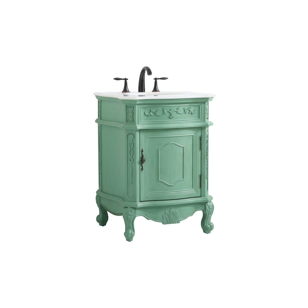 24 inch Single Bathroom vanity in vintage mint