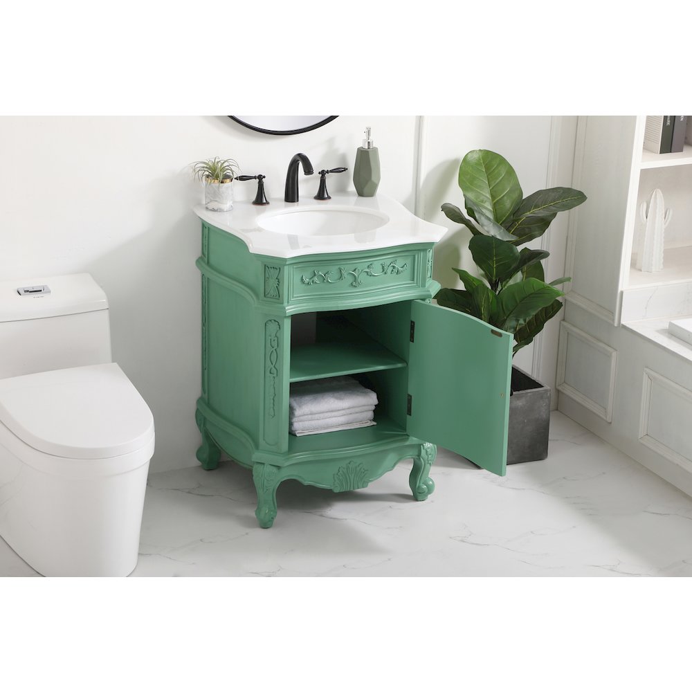 24 inch Single Bathroom vanity in vintage mint