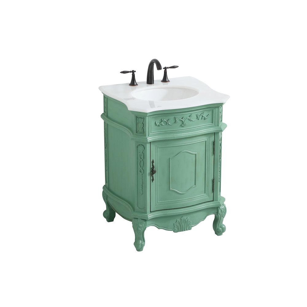 24 inch Single Bathroom vanity in vintage mint