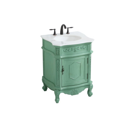 24 inch Single Bathroom vanity in vintage mint