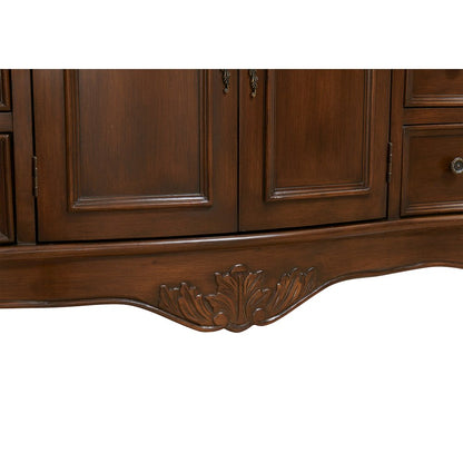 48 inch Single Bathroom vanity in Teak Color with ivory white engineered marble