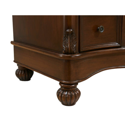 48 inch Single Bathroom vanity in Teak Color with ivory white engineered marble