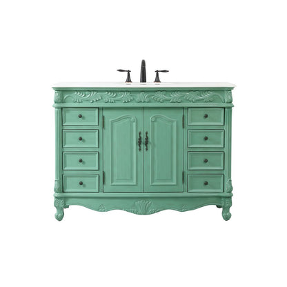 48 inch Single Bathroom vanity in vintage mint