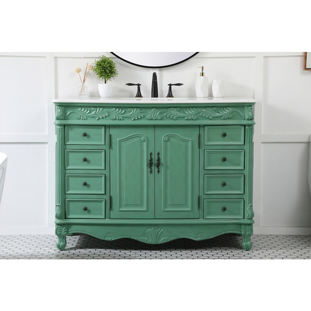 48 inch Single Bathroom vanity in vintage mint