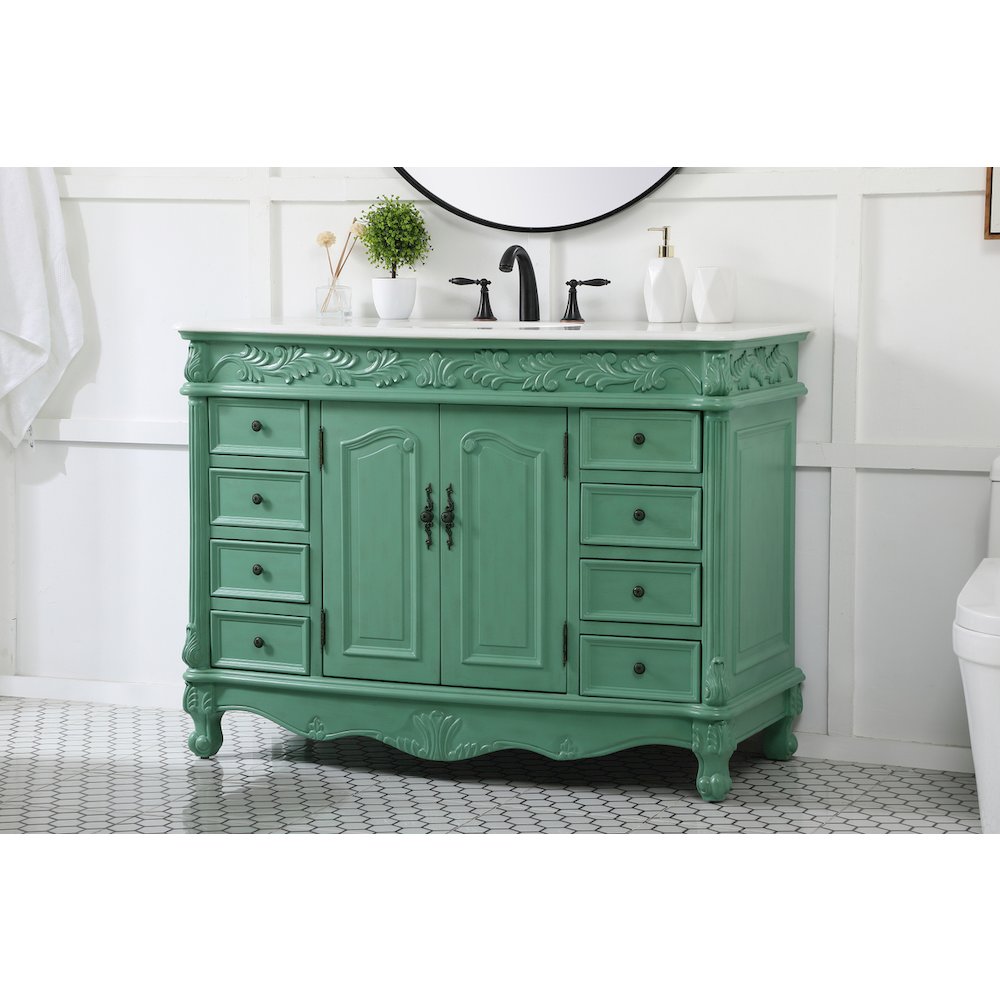 48 inch Single Bathroom vanity in vintage mint