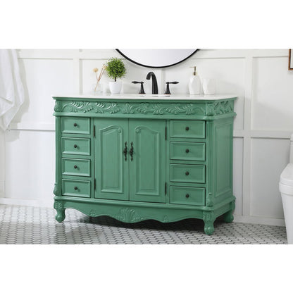 48 inch Single Bathroom vanity in vintage mint