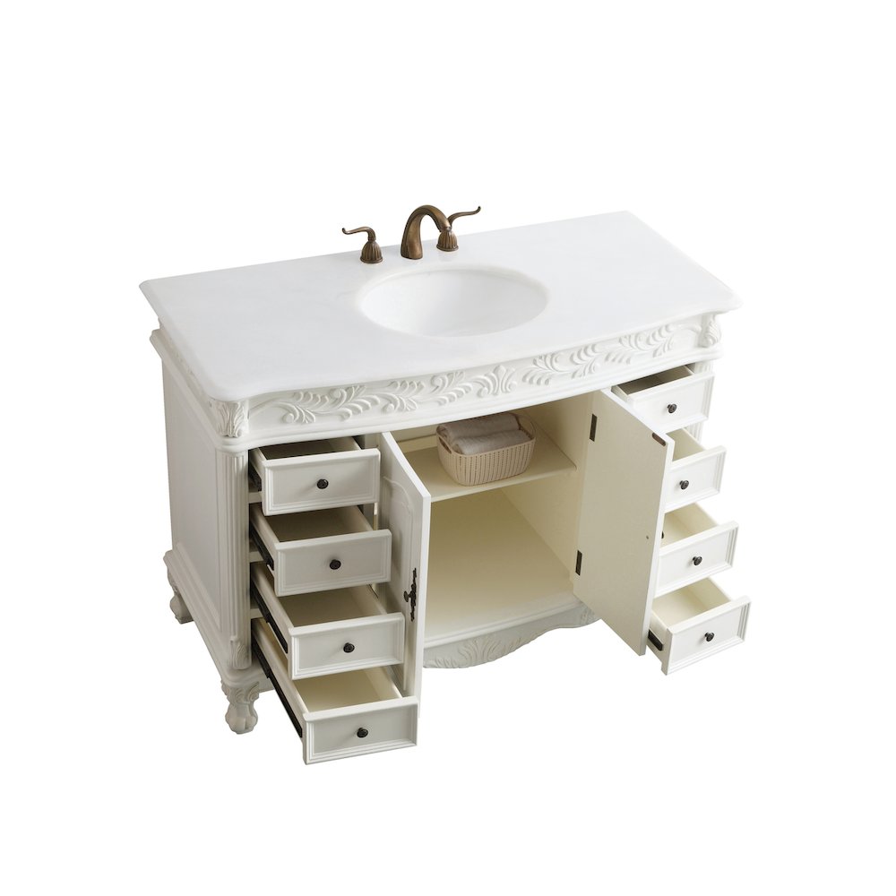 48 inch Single Bathroom vanity in Antique White