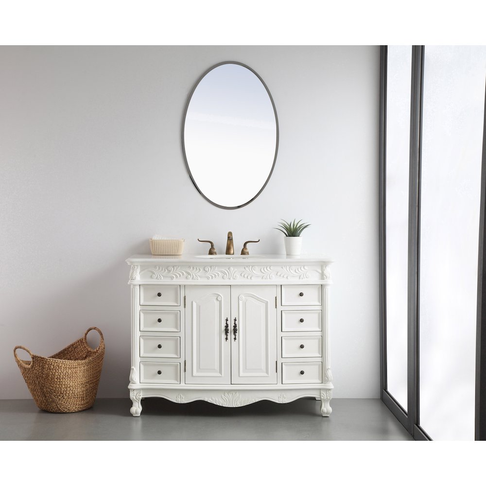 48 inch Single Bathroom vanity in Antique White