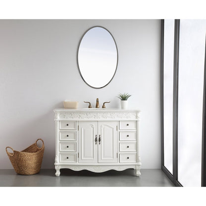 48 inch Single Bathroom vanity in Antique White