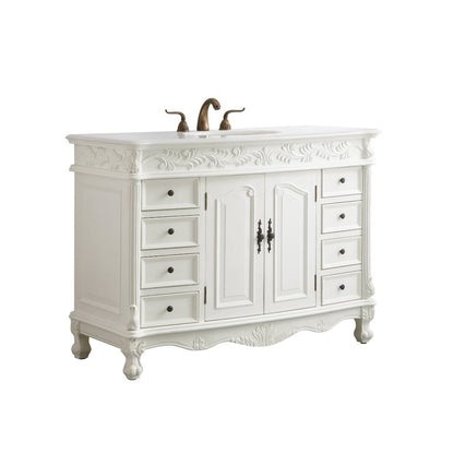 48 inch Single Bathroom vanity in Antique White
