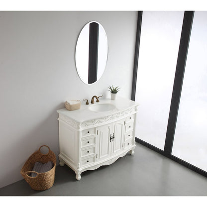 48 inch Single Bathroom vanity in Antique White