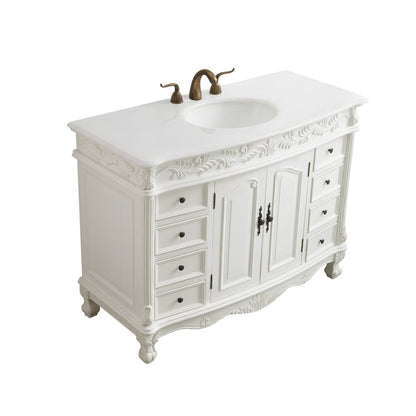 48 inch Single Bathroom vanity in Antique White