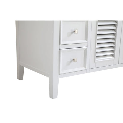 48 inch Single Bathroom vanity in White with ivory white engineered marble