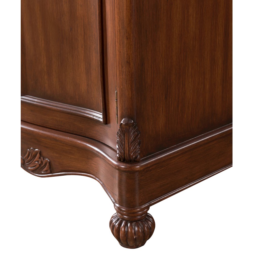 36 inch Single Bathroom vanity in brown with ivory white engineered marble