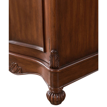 36 inch Single Bathroom vanity in brown with ivory white engineered marble