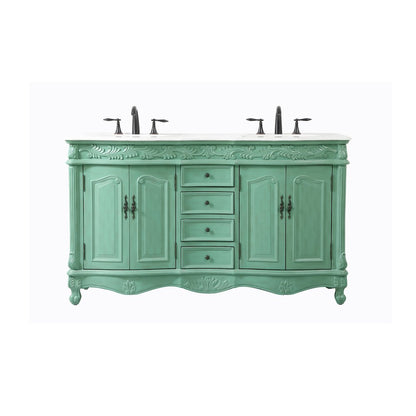 60 inch double Bathroom vanity in vintage mint