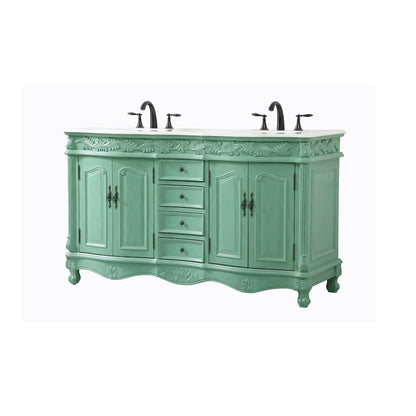 60 inch double Bathroom vanity in vintage mint