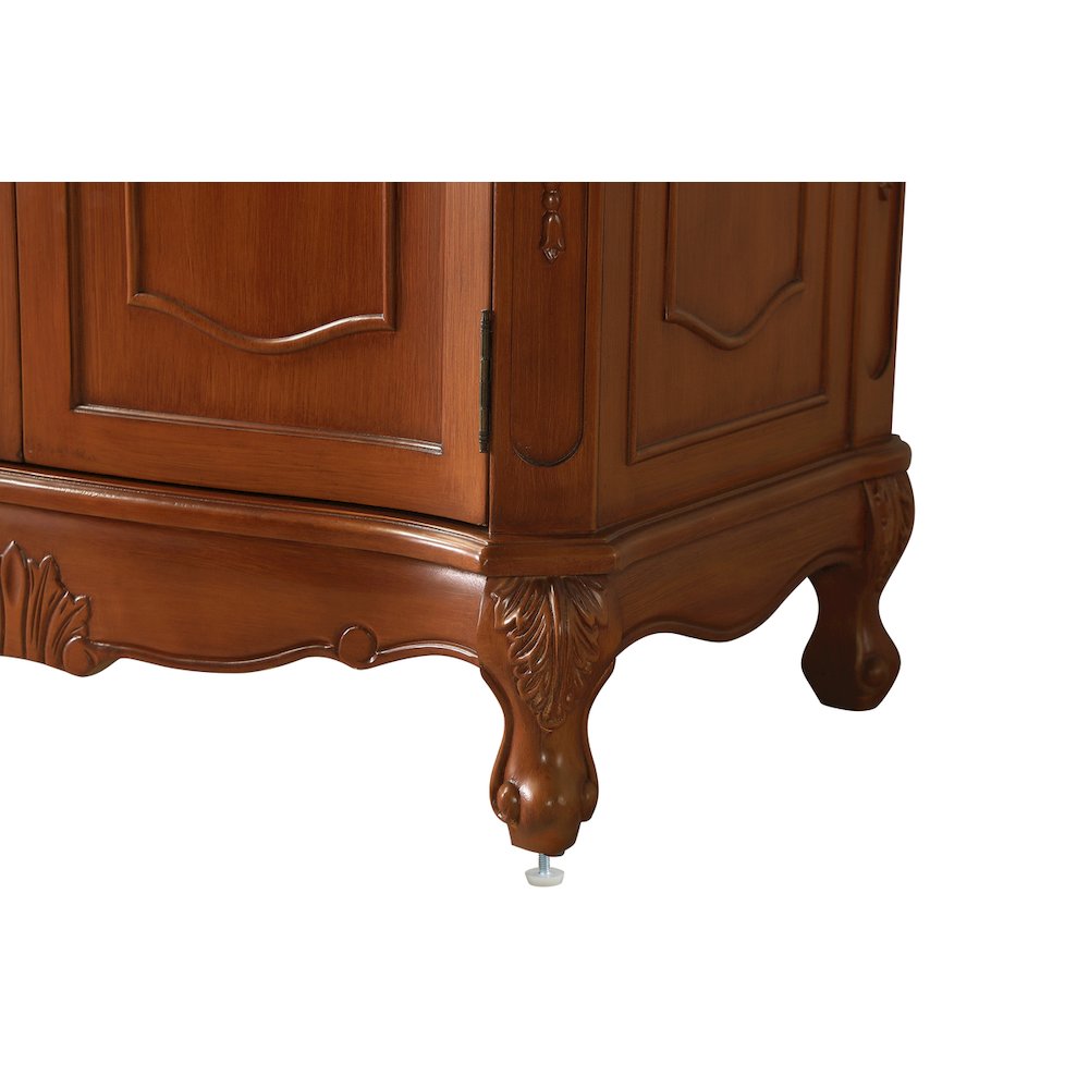 36 inch Single Bathroom vanity in Brown with ivory white engineered marble