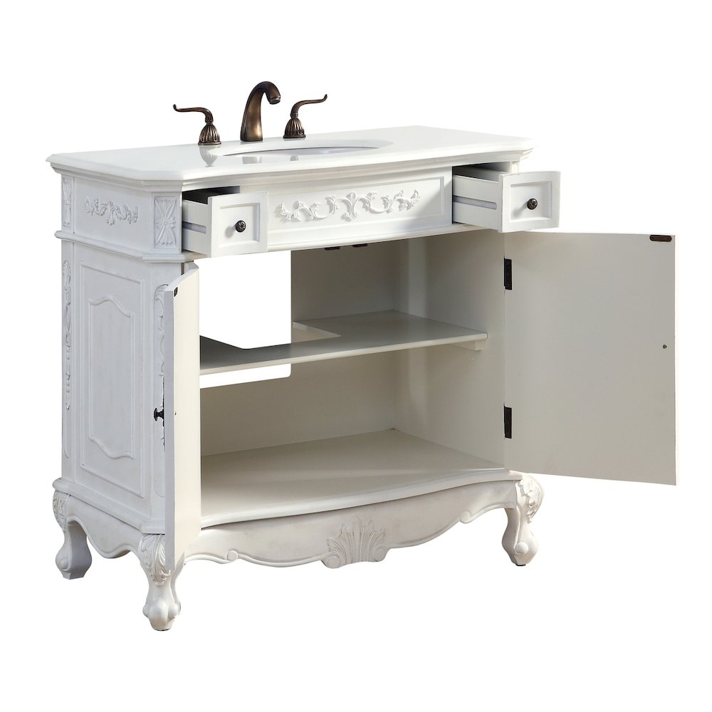 36 inch Single Bathroom vanity in Antique White