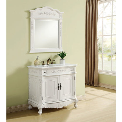 36 inch Single Bathroom vanity in Antique White