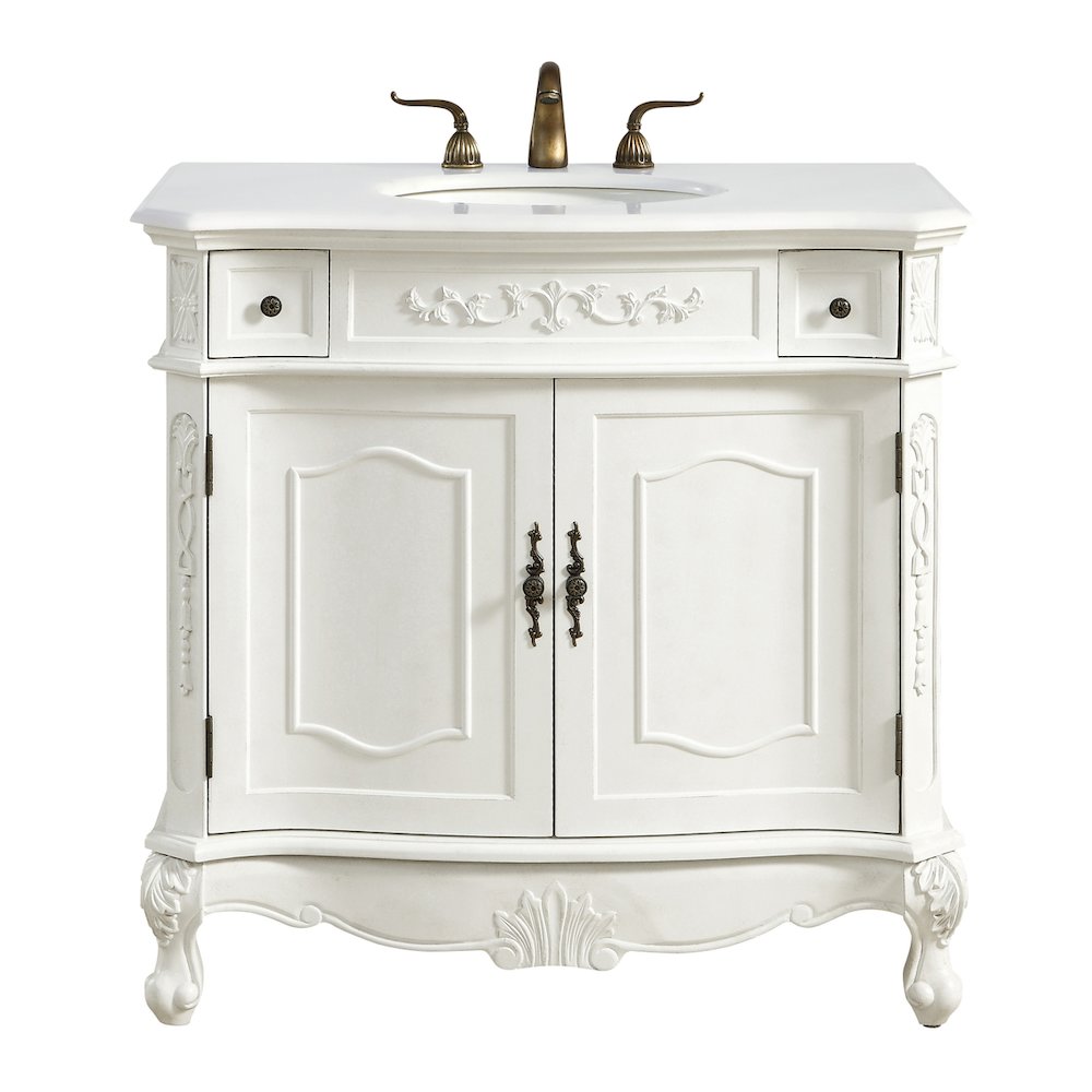 36 inch Single Bathroom vanity in Antique White