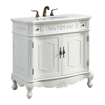 36 inch Single Bathroom vanity in Antique White