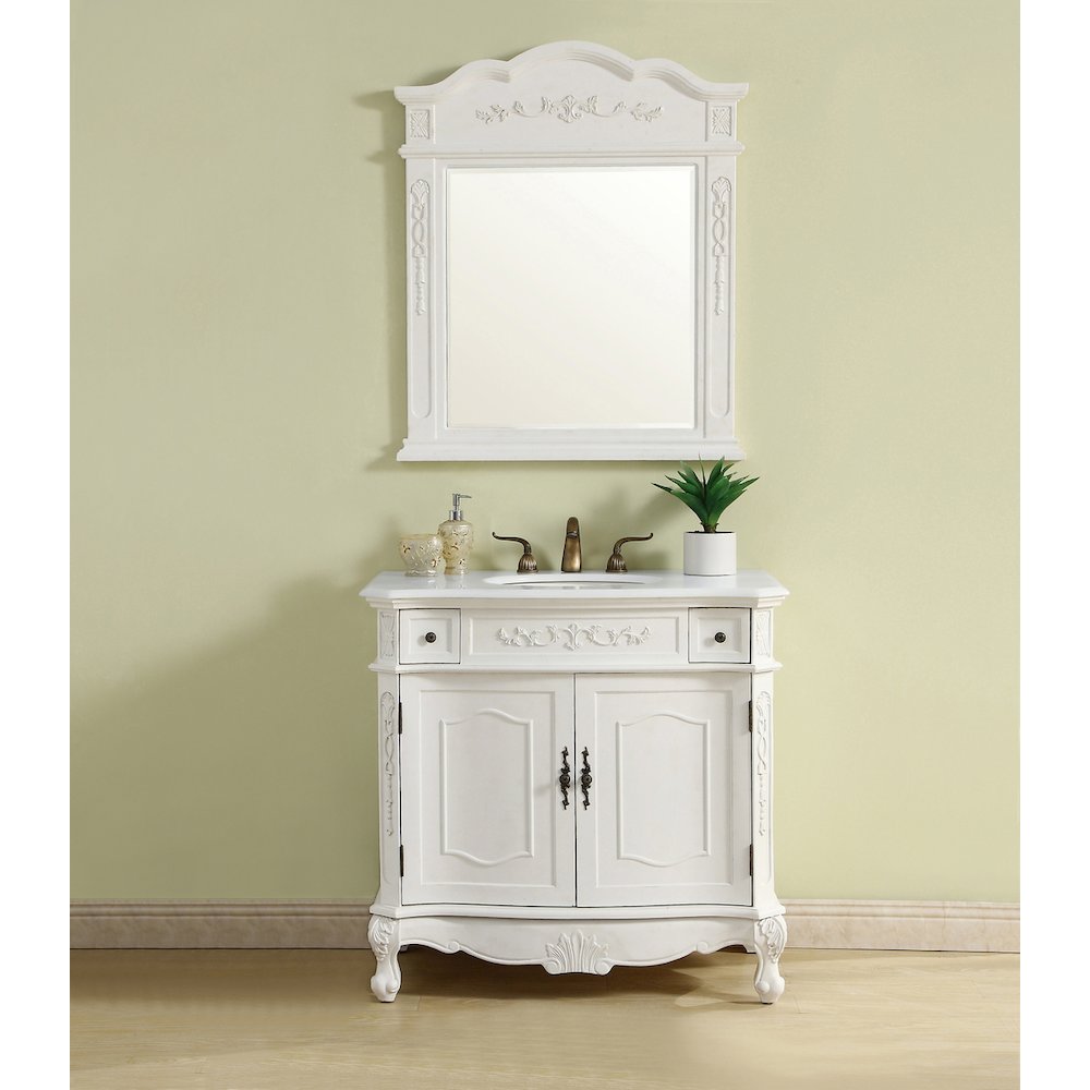 36 inch Single Bathroom vanity in Antique White