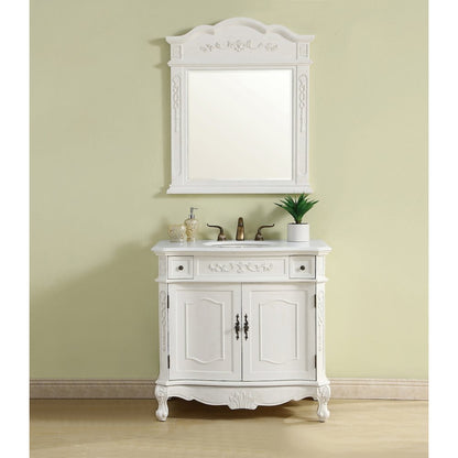 36 inch Single Bathroom vanity in Antique White