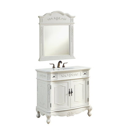 36 inch Single Bathroom vanity in Antique White