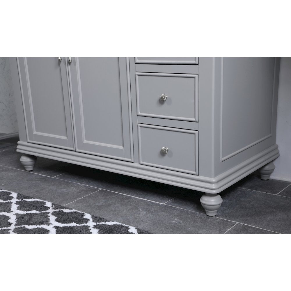 42 inch Single Bathroom vanity in light grey with ivory white engineered marble