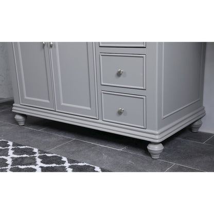 42 inch Single Bathroom vanity in light grey with ivory white engineered marble