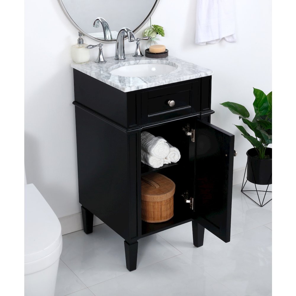 18 inch Single bathroom vanity in Black