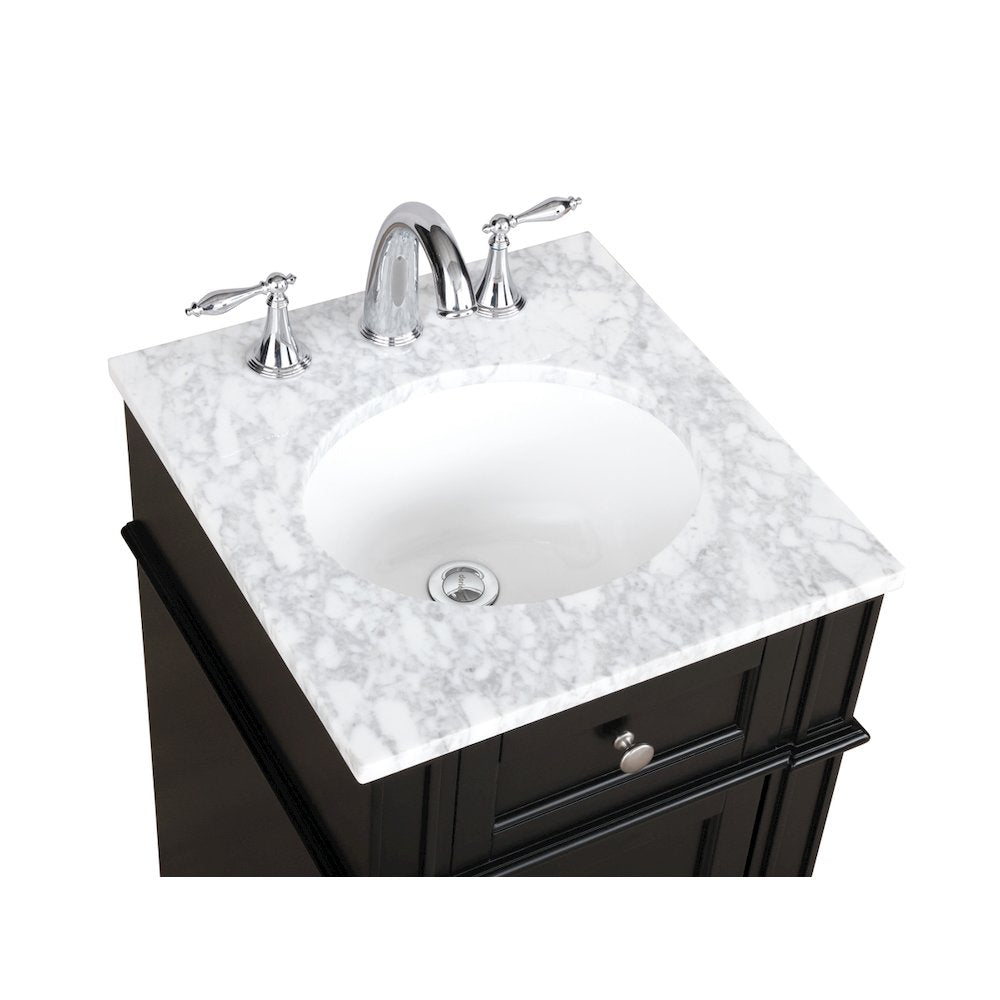 18 inch Single bathroom vanity in Black
