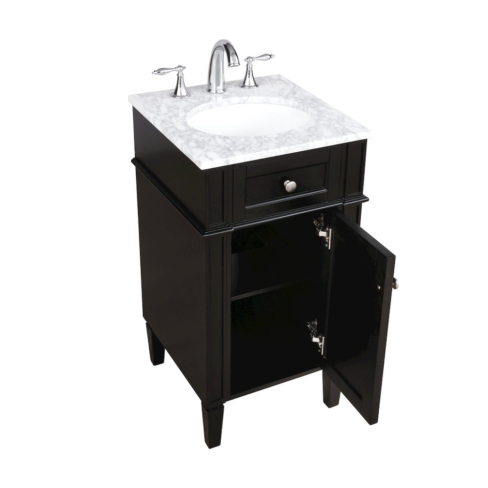 18 inch Single bathroom vanity in Black