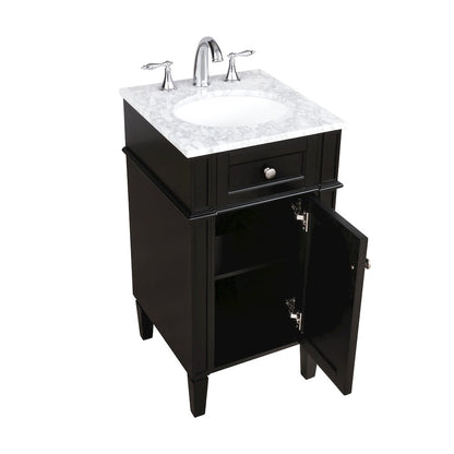 18 inch Single bathroom vanity in Black