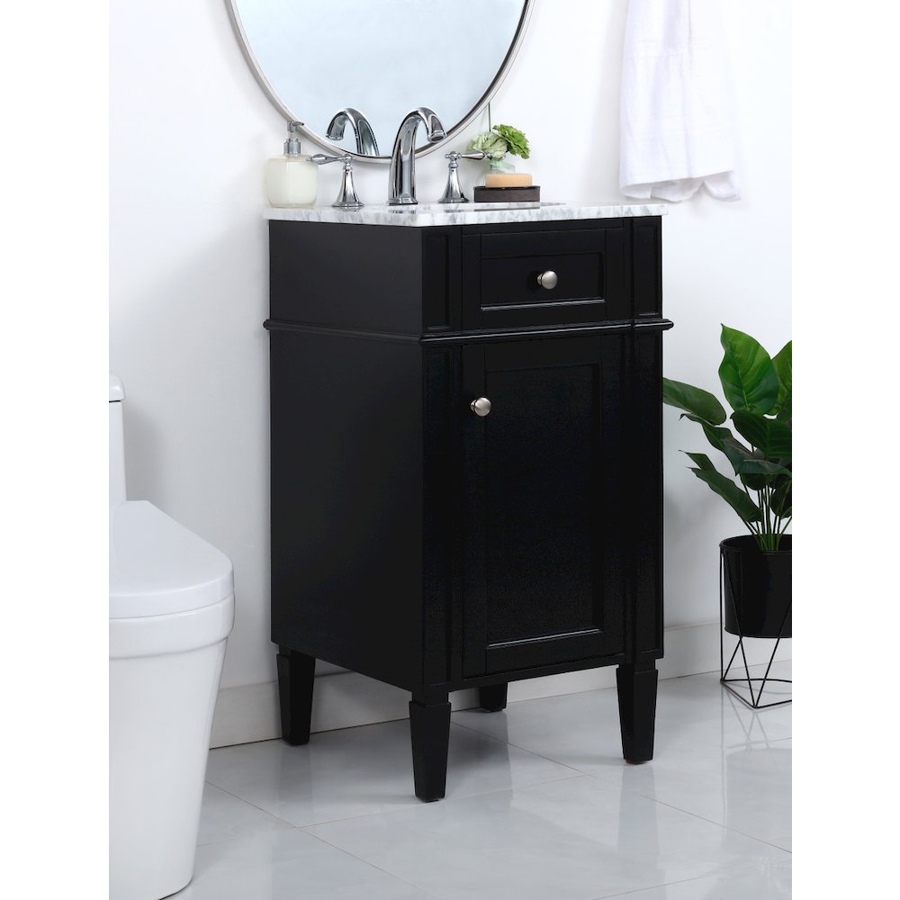 18 inch Single bathroom vanity in Black