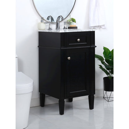 18 inch Single bathroom vanity in Black